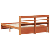 Bed Frame with Headboard 2 pcs Wax Brown Solid Pine Wood 3422752