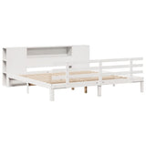 Bookcase Bed without Mattress White 200x200cm Solid Wood Pine 3322719