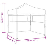 Professional Folding Party Tent with 2 Sidewalls 2x2 m Steel Cream 48881