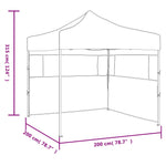 Professional Folding Party Tent with 2 Sidewalls 2x2 m Steel Anthracite 48884