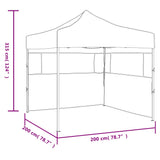 Professional Folding Party Tent with 2 Sidewalls 2x2 m Steel Anthracite 48884