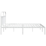 Bed Frame White Powder-coated steel 193x203 cm Bed Frame 353690