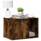 Cat Litter Box Enclosure Smoked Oak 60x40x40 cm Engineered Wood 857728