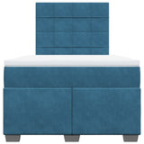 Box Spring Bed with Mattress Blue 120x190 cm Small Double Velvet 3290862