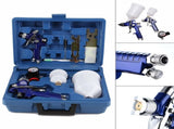 2 x HVLP Spray Gun Kit Air Gravity Feed Vehicle Car Paints1.4MM 0.8MM Nozzle 30065013