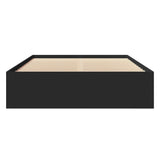ZNTS Bed Frame without Mattress Black 120x200 cm Engineered Wood 3295661