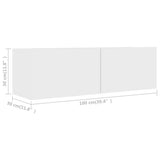 2 Piece TV Cabinet Set White Engineered Wood 3078702