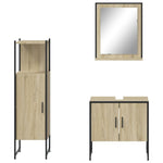 ZNTS 3 Piece Bathroom Cabinet Set Sonoma Oak Engineered Wood 3214345