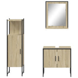 ZNTS 3 Piece Bathroom Cabinet Set Sonoma Oak Engineered Wood 3214345