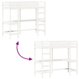 Loft Bed without Mattress White 80x200 cm Solid Wood Pine 842855