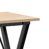 Dining Table X-Frame 50x50x75 cm Solid Wood Pine and Steel 3282691