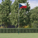 Czech Flag and Pole 6.23 m Aluminium 3147109