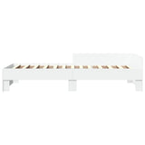 Bed Frame without Mattress White 90x190 cm Single Engineered Wood 849586