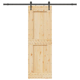 Sliding Door with Hardware Set 70x210 cm Solid Wood Pine 3332742