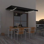 ZNTS Manual Retractable Awning with LED 400x350 cm Anthracite 3069184