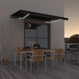 ZNTS Manual Retractable Awning with LED 400x350 cm Anthracite 3069184