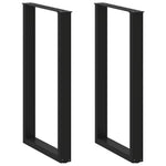 ZNTS Coffee Table Legs U-Shaped 2 pcs Black 60x cm Steel 4013236