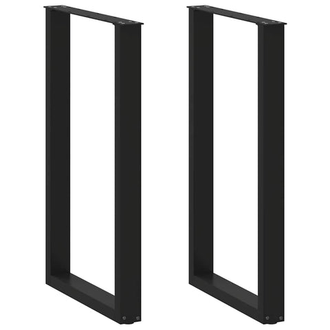 ZNTS Coffee Table Legs U-Shaped 2 pcs Black 60x cm Steel 4013236