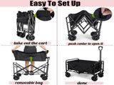 5" Rubber Wheel Heavy Duty Foldable Garden Trolley Cart Wagon Wheelbarrow UK 22342327