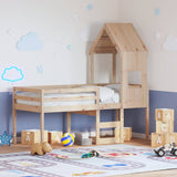 High Sleeper Bed without Mattress 75x190 cm Small Single Solid Wood Pine 3282019