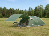 Cabin Tent with Roof Green 4-Person Polyester and Steel 42028579