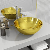 Wash Basin 32.5x14 cm Ceramic Gold 143484