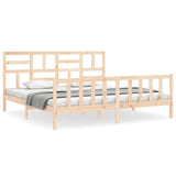 Bed Frame without Mattress Super King Size Solid Wood Pine 3193091