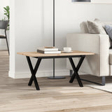 Coffee Table X-Frame 80x50x40 cm Solid Wood Pine and Steel 3282684