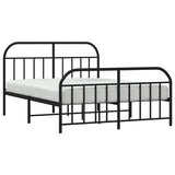 Metal Bed Frame without Mattress with Footboard Black 150x200cm 353655