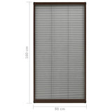 Plisse Insect Screen for Windows Aluminium Brown 80x160 cm 148658