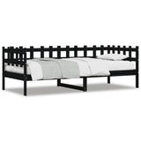 Day Bed without Mattress Black 80x200 cm Solid Wood Pine 840378