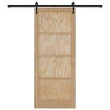 Sliding Door ORKDAL Natural and Black 86 x 211 cm 3445583