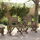 Garden Chair Set of 2 Burnt wood Solid fir wood Standard 365102