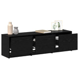 TV Cabinet with LED Black Oak 140 x 34 x 40 cm Engineered Wood 8006558