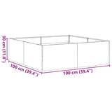 Planter 100x100x30 cm Stainless Steel 860812