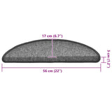 Stair Mats 20 pcs 56x17x3 cm Dark Grey Half Round 3365782