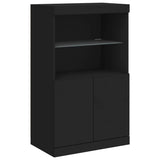 Sideboards with LED Lights 3 pcs Black Engineered Wood 3209108