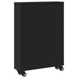 Narrow Storage Trolley Black 48x13x68 cm Engineered Wood 855224