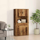 Highboard with Drawer Old wood 80 x 33 x 150 cm Engineered wood 3334340