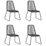 Dining Set Black PVC Rattan, Powder-Coated Steel, Aluminium, WPC 3060120