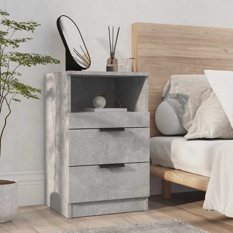 Bedside Cabinet Concrete Grey Engineered Wood 811240