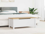 Storage Box HILL White and Honey Brown 90 x 40 x 45 cm 42025032