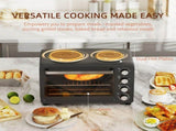 28L Mini Oven with 2 Hot Plates, Countertop Toaster Oven, Grill, Roast, Bake, Boil, with Timer, T3398P344222