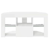 Corner LED TV Cabinet High gloss White 100 x 40 x 50 cm 889799