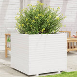 Garden Planter White 80x80x72 cm Solid Wood Pine 3282625