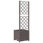 ZNTS Garden Planter with Trellis Brown 40x40x136 cm PP 318259