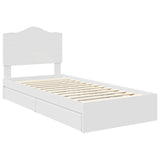 Storage Bed with Headboard White 100 x 200 cm Engineered Wood 3413534
