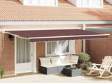 Awning Frame Brown 400 x 200 cm Polyester with PU coating 3329817