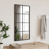 Wall Mirror Black 40x80 cm Rectangle Iron 358644