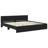 Bed Frame with Headboard Black Oak 180 x 200 cm Engineered Wood 3403597